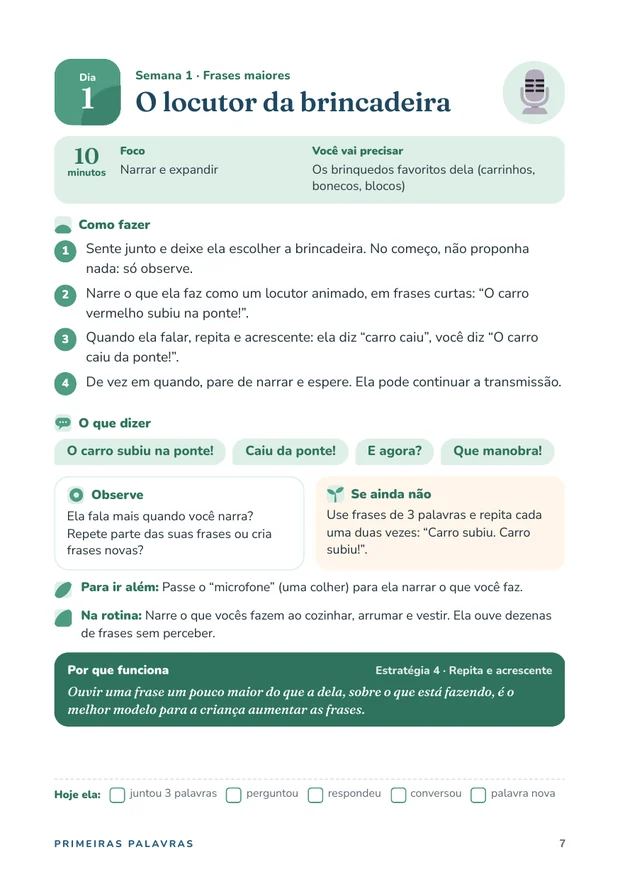 Página do material: Fichas que crescem com a criança